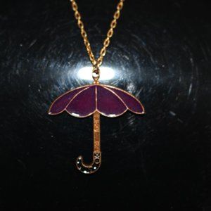 Vintage Beautiful Jools Enameled Umbrella Necklace New 1980-90s
